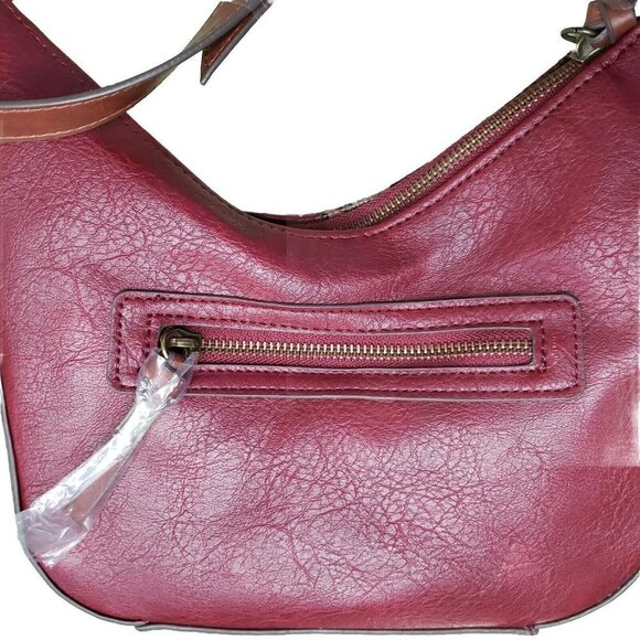 Crossbody Purse Red & Snakeskin Brown Time & Tru Alice Bag Adjustable Strap NEW - Picture 11 of 14